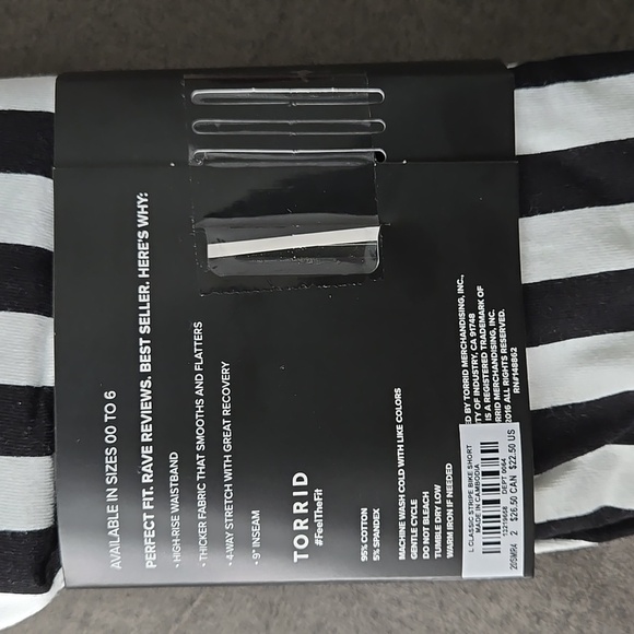 NWT Torrid Striped Bike Shorts - 2X - Picture 4 of 4